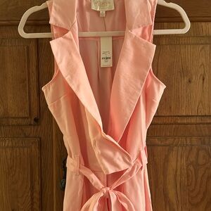 Pink Sleeveless Wrap jumpsuit NWT sz S